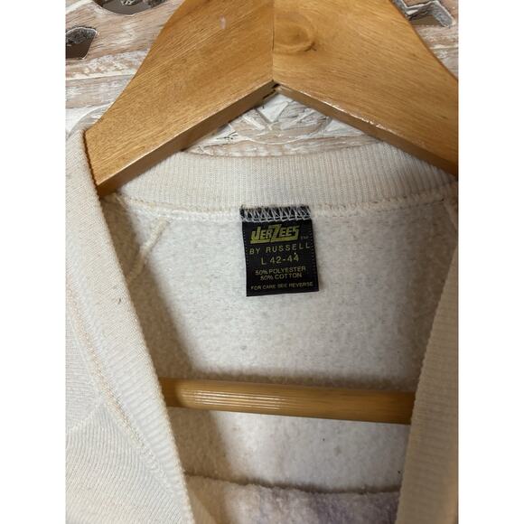 Vintage 80s Pegasus Unicorn Graphic SWEATSHIRT Horse USA Rare Pink Fantasy L - Picture 3 of 8